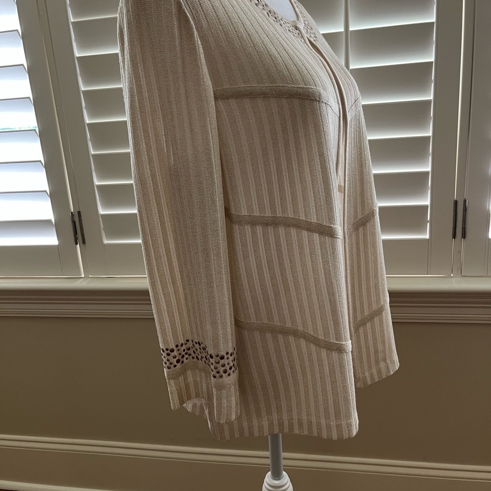 Ming Wang Cream Cardigan Sweater - Picture 3 of 8